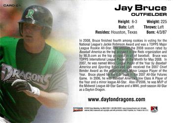 2009 Choice Dayton Dragons Greats #1 Jay Bruce Back