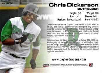 2009 Choice Dayton Dragons Greats #8 Chris Dickerson Back