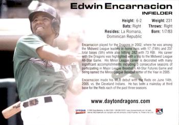 2009 Choice Dayton Dragons Greats #9 Edwin Encarnacion Back