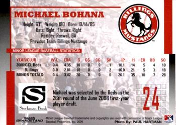 2009 Grandstand Billings Mustangs #NNO Michael Bohana Back