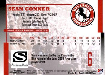 2009 Grandstand Billings Mustangs #NNO Sean Conner Back