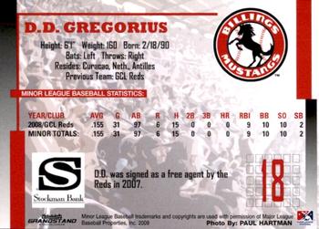 2009 Grandstand Billings Mustangs #NNO Mariekson Gregorius Back