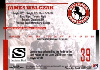 2009 Grandstand Billings Mustangs #NNO James Walczak Back