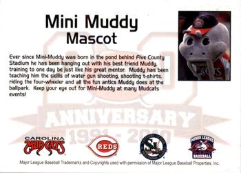 2010 Carolina Mudcats #NNO Mini Muddy Back
