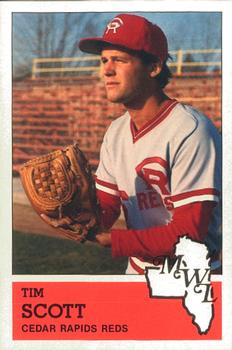 1983 Fritsch Cedar Rapids Reds #3 Tim Scott Front
