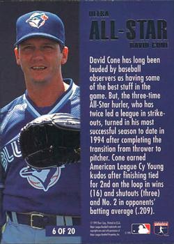 1995 Ultra - All-Stars #6 David Cone Back