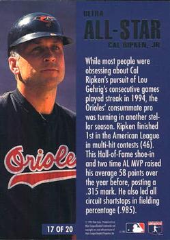 1995 Ultra - All-Stars #17 Cal Ripken Jr. Back