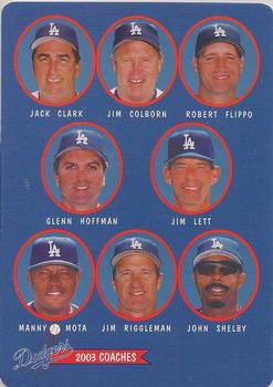2003 Keebler Los Angeles Dodgers SGA #28 Coaches (Jack Clark /  Jim Colborn / Robert Flippo / Glenn Hoffman / Jim Lett / Manny Mota / Jim Riggleman / John Shelby) Front