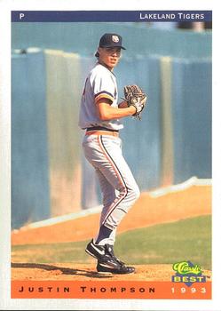 1993 Classic Best Lakeland Tigers #1 Justin Thompson Front