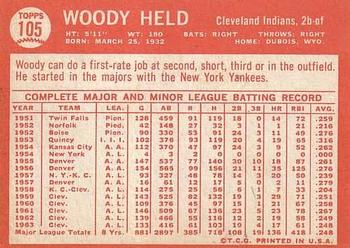 1964 Topps #105 Woodie Held Back