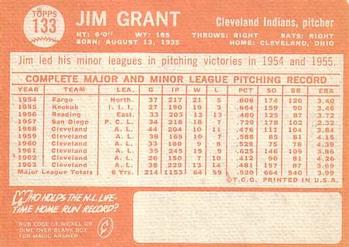 1964 Topps #133 Jim Grant Back
