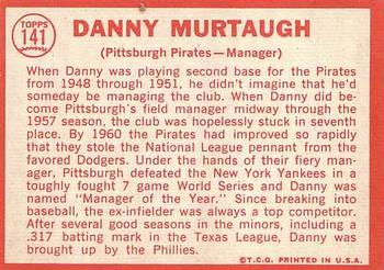 1964 Topps #141 Danny Murtaugh Back