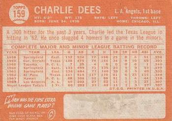 1964 Topps #159 Charlie Dees Back