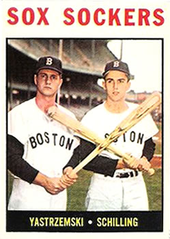 1964 Topps #182 Sox Sockers (Carl Yastrzemski / Chuck Schilling) Front