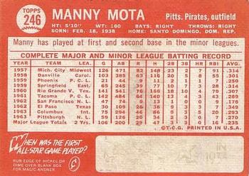 1964 Topps #246 Manny Mota Back
