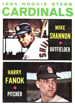 1964 Topps #262 Cardinals 1964 Rookie Stars (Mike Shannon / Harry Fanok) Front
