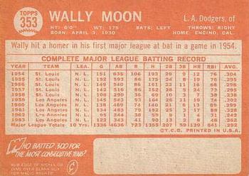 1964 Topps #353 Wally Moon Back