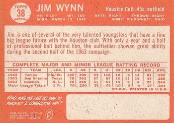1964 Topps #38 Jim Wynn Back
