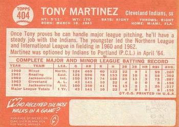1964 Topps #404 Tony Martinez Back