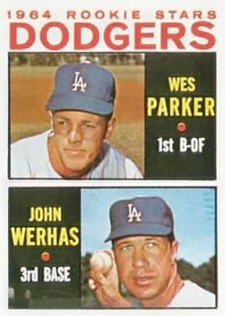 1964 Topps #456 Dodgers 1964 Rookie Stars (Wes Parker / John Werhas) Front