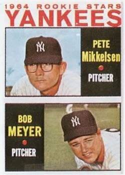 1964 Topps #488 Yankees 1964 Rookie Stars (Pete Mikkelsen / Bob Meyer) Front