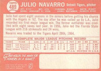1964 Topps #489 Julio Navarro Back