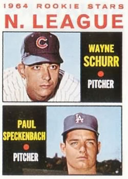 1964 Topps #548 N. League 1964 Rookie Stars (Wayne Schurr / Paul Speckenbach) Front