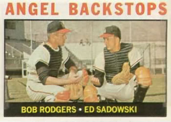 1964 Topps #61 Angel Backstops (Bob Rodgers / Ed Sadowski) Front