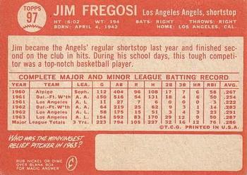 1964 Topps #97 Jim Fregosi Back