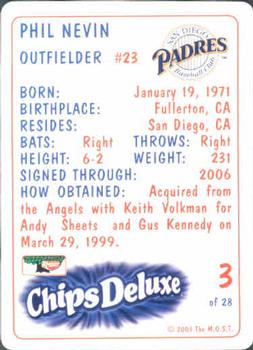 2003 Keebler San Diego Padres SGA #3 Phil Nevin Back