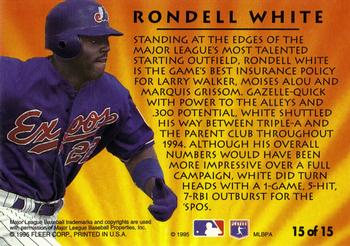 1995 Ultra - 2nd Year Standouts #15 Rondell White Back