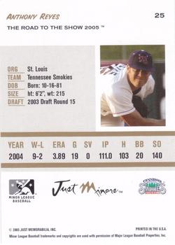 2005 Just Minors Road to the Show #25 Anthony Reyes Back