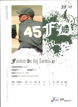 2008 Justifiable #JF-19 Fautino de los Santos Back