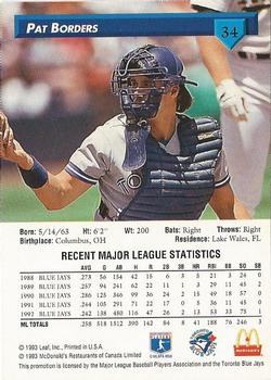  1991 Topps #49 Pat Borders NM-MT Toronto Blue Jays Officially  Licensed MLB Baseball Trading Card : Collectibles & Fine Art