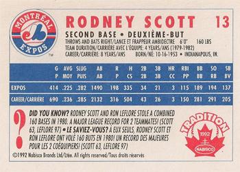 1992 Nabisco Canada Tradition #13 Rodney Scott Back