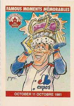 1992 Nabisco Canada Tradition #15 Famous Moments - October 11, 1981 Front