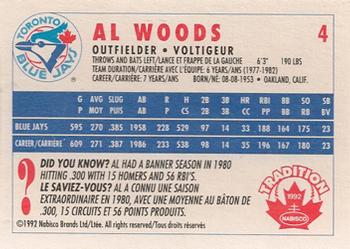 1992 Nabisco Canada Tradition #4 Al Woods Back