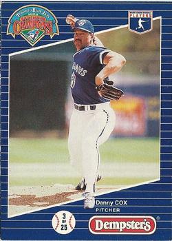 1993 Dempster's Toronto Blue Jays #3 Danny Cox Front