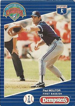 1993 Dempster's Toronto Blue Jays #4 Paul Molitor Front
