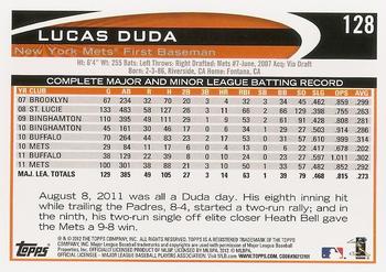 2012 Topps #128 Lucas Duda Back