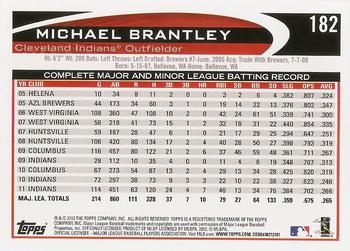 2012 Topps #182 Michael Brantley Back