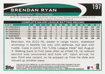 2012 Topps #197 Brendan Ryan Back
