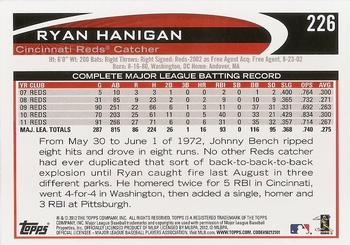 2012 Topps #226 Ryan Hanigan Back