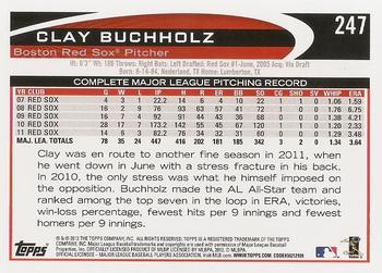 2012 Topps #247 Clay Buchholz Back