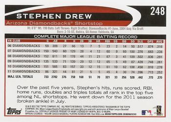 2012 Topps #248 Stephen Drew Back