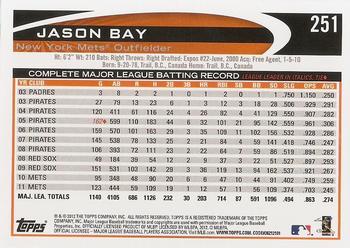 2012 Topps #251 Jason Bay Back