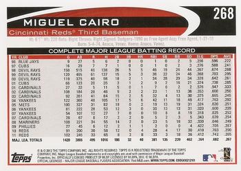 2012 Topps #268 Miguel Cairo Back