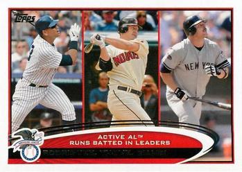 2012 Topps #324 Active AL Runs Batted In Leaders (Alex Rodriguez / Jim Thome / Jason Giambi) Front