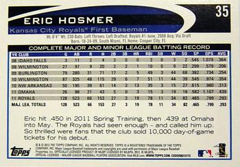 2012 Topps #35 Eric Hosmer Back