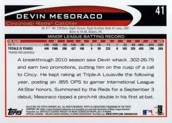 2012 Topps #41 Devin Mesoraco Back